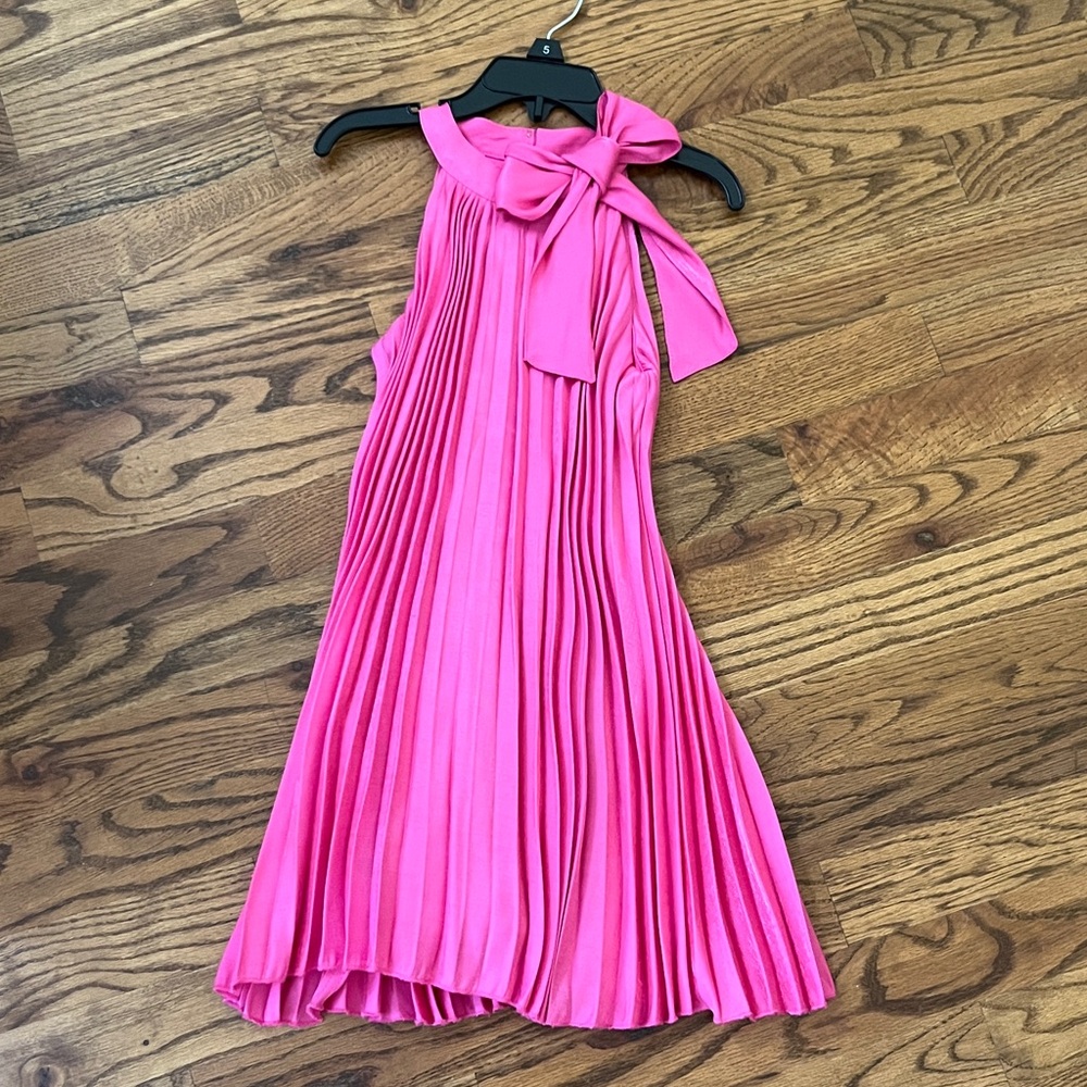 GB Girls Vibrant Pink Pleated Dress